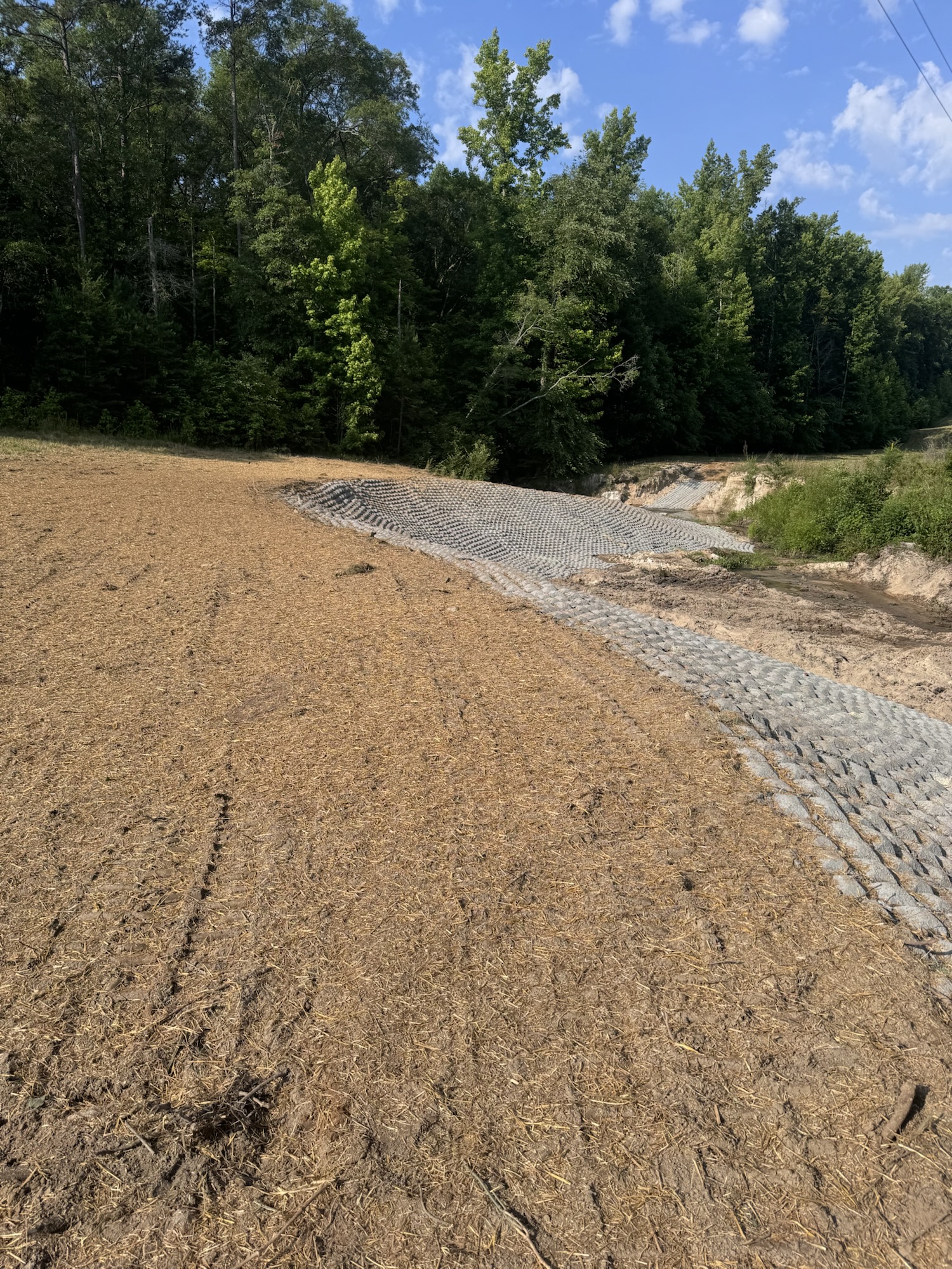 Flexamat installation to prevent erosion